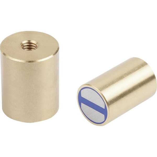 Magnet Deep Pot Magnet, Round, D=20, D1=M06, Form:B, Ndfeb, Comp:Brass